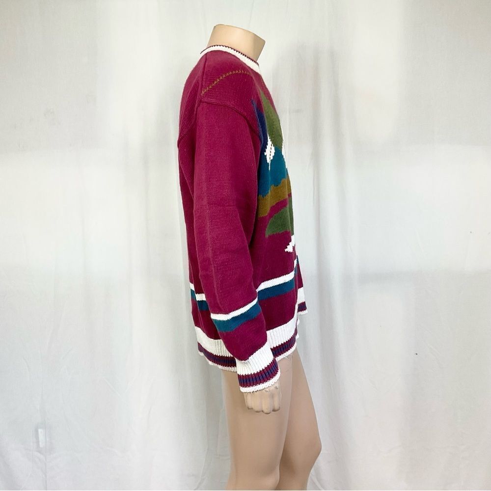 Par Four Vintage 90’s Men's Multicolor Argyle Golf Golfer Printed Crew Sweater L - Picture 6 of 10